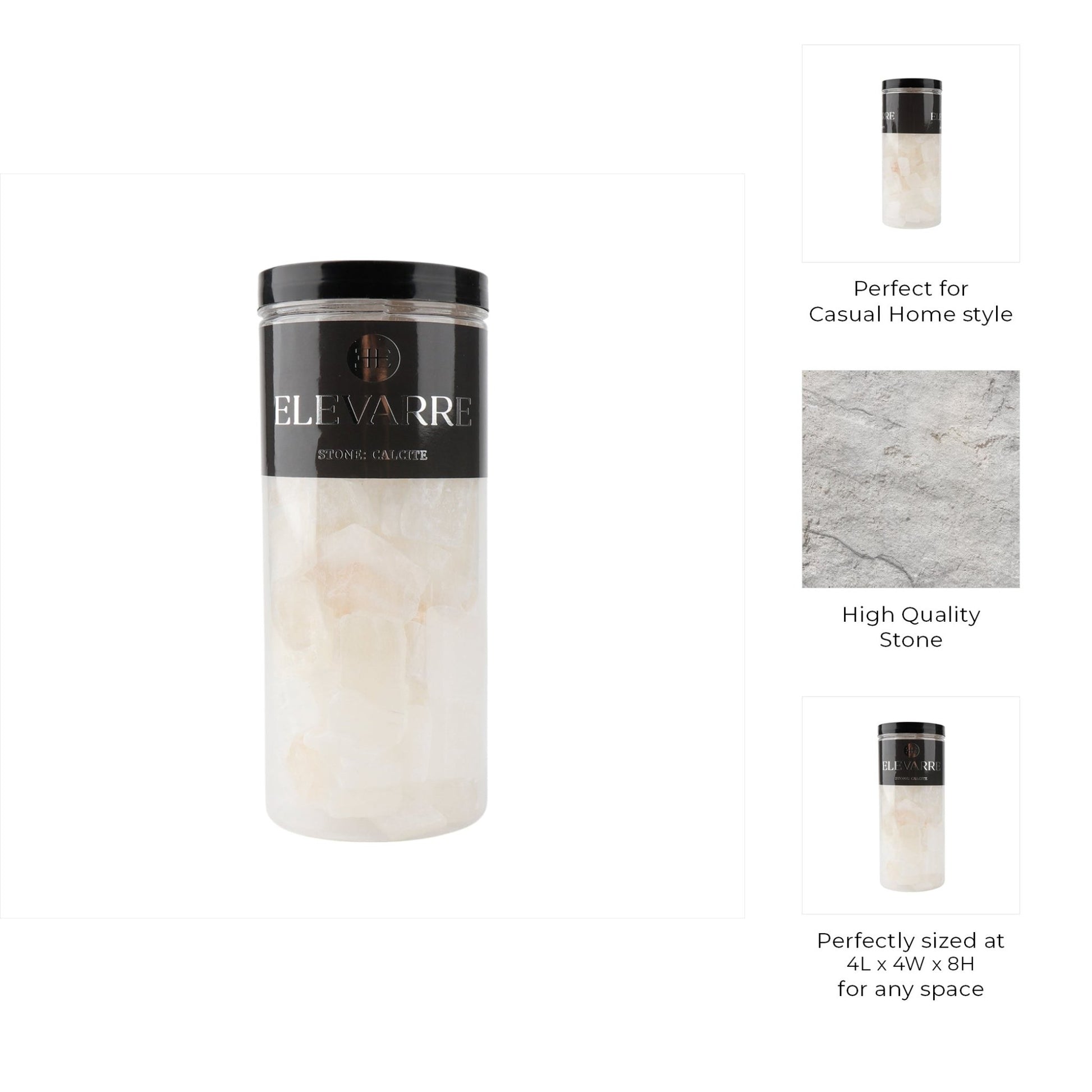 8" Calcite Raw Cube Stone Filler, Wht Table Decors| Sagebrook Home