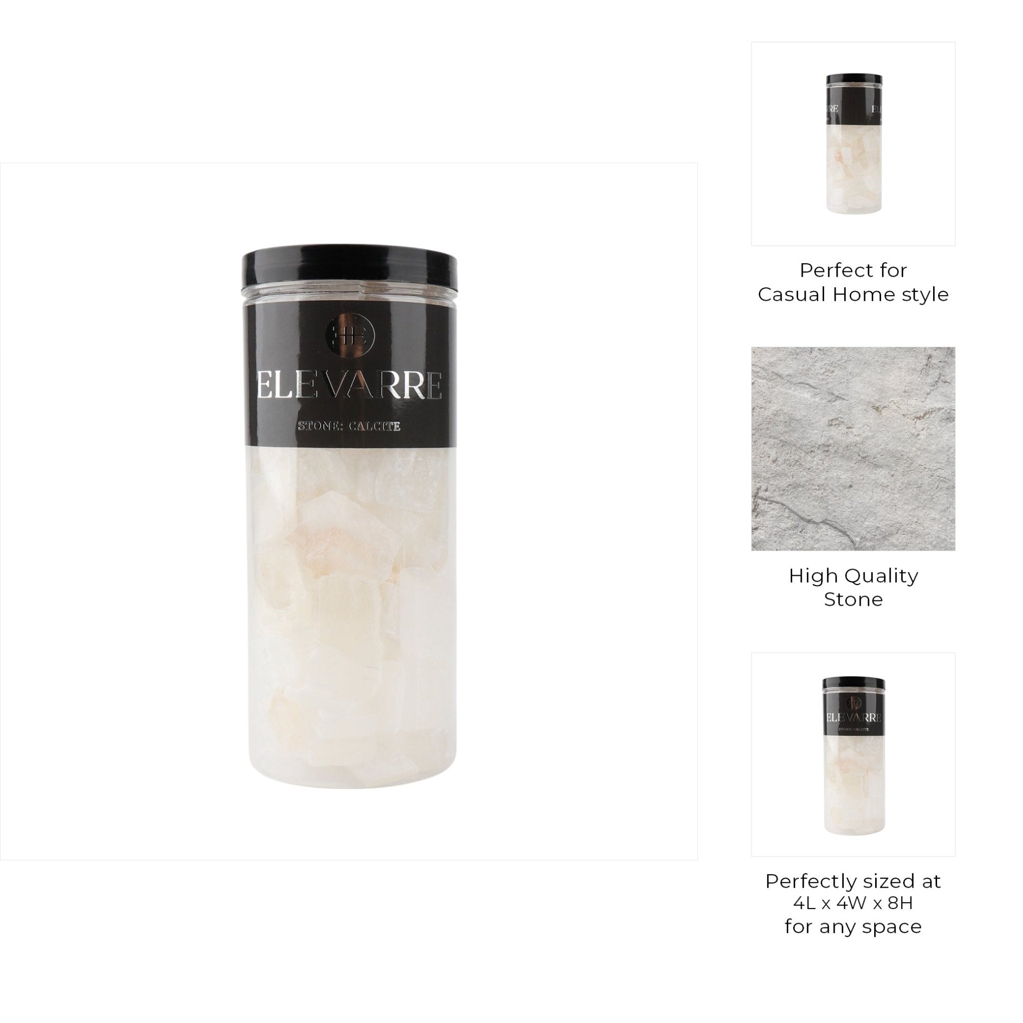 8" Calcite Raw Cube Stone Filler, Wht Table Decors| Sagebrook Home