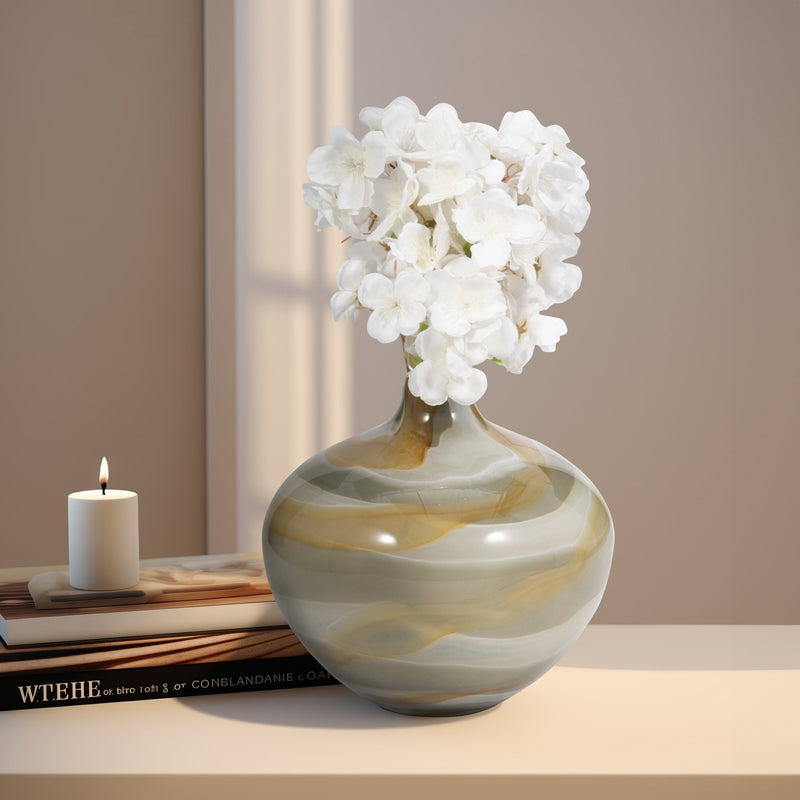 8" Charu Small Green Vase - Al Rugaib Furniture