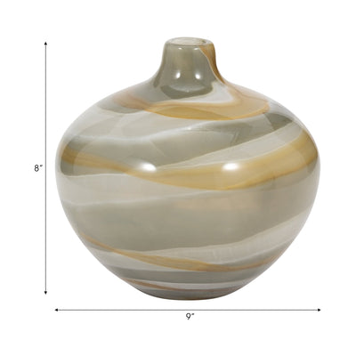 8" Charu Small Green Vase - Al Rugaib Furniture