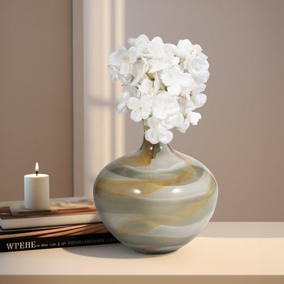 8" Charu Small Green Vase - Al Rugaib Furniture