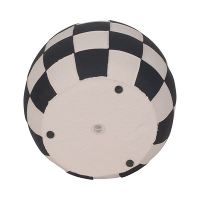 8" Checkerboard Rounded Planter, Black/white - Al Rugaib Furniture
