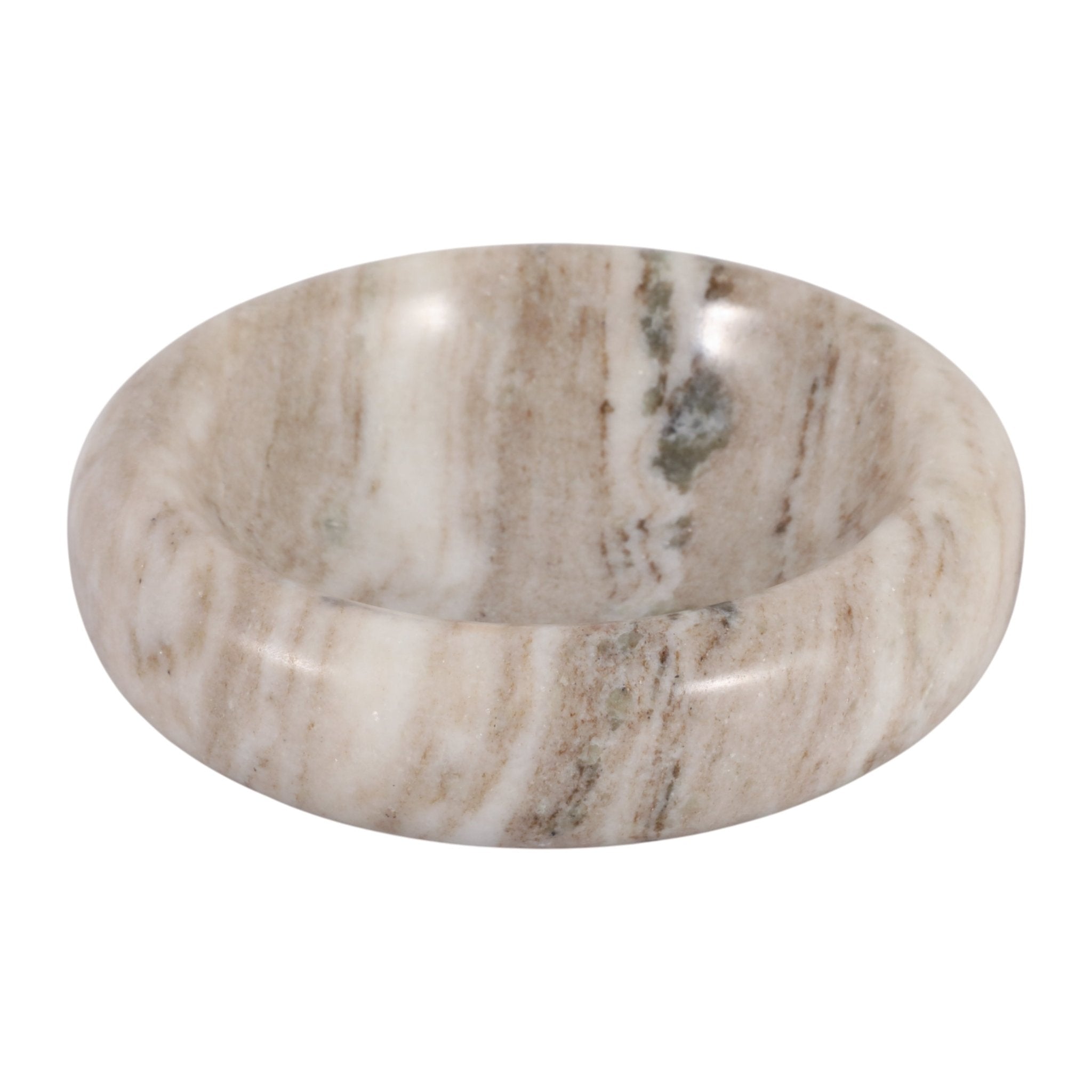 8" CHUNKY CURVED MARBLE BOWL, BEIGE Bowl| Sagebrook Home