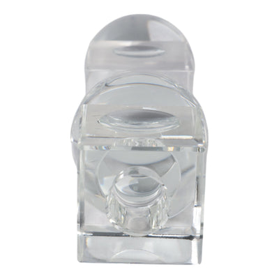 8" Crystal Orbs & Blocks Taper Candleholder, Clear - Al Rugaib Furniture