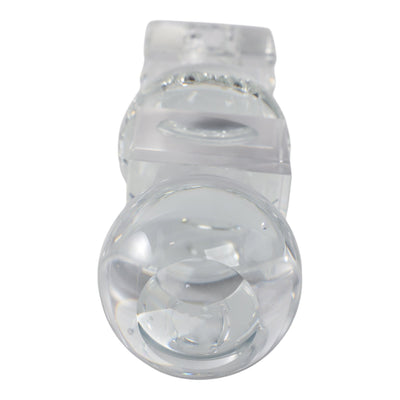 8" Crystal Orbs & Blocks Taper Candleholder, Clear - Al Rugaib Furniture