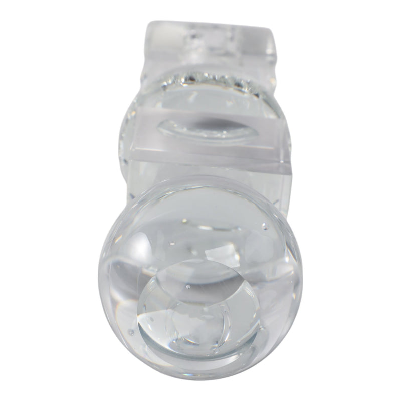 8" Crystal Orbs & Blocks Taper Candleholder, Clear - Al Rugaib Furniture