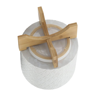 8" DIAMOND PLANTER W/ STAND, WHITE - Al Rugaib Furniture