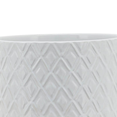 8" DIAMOND PLANTER W/ STAND, WHITE - Al Rugaib Furniture
