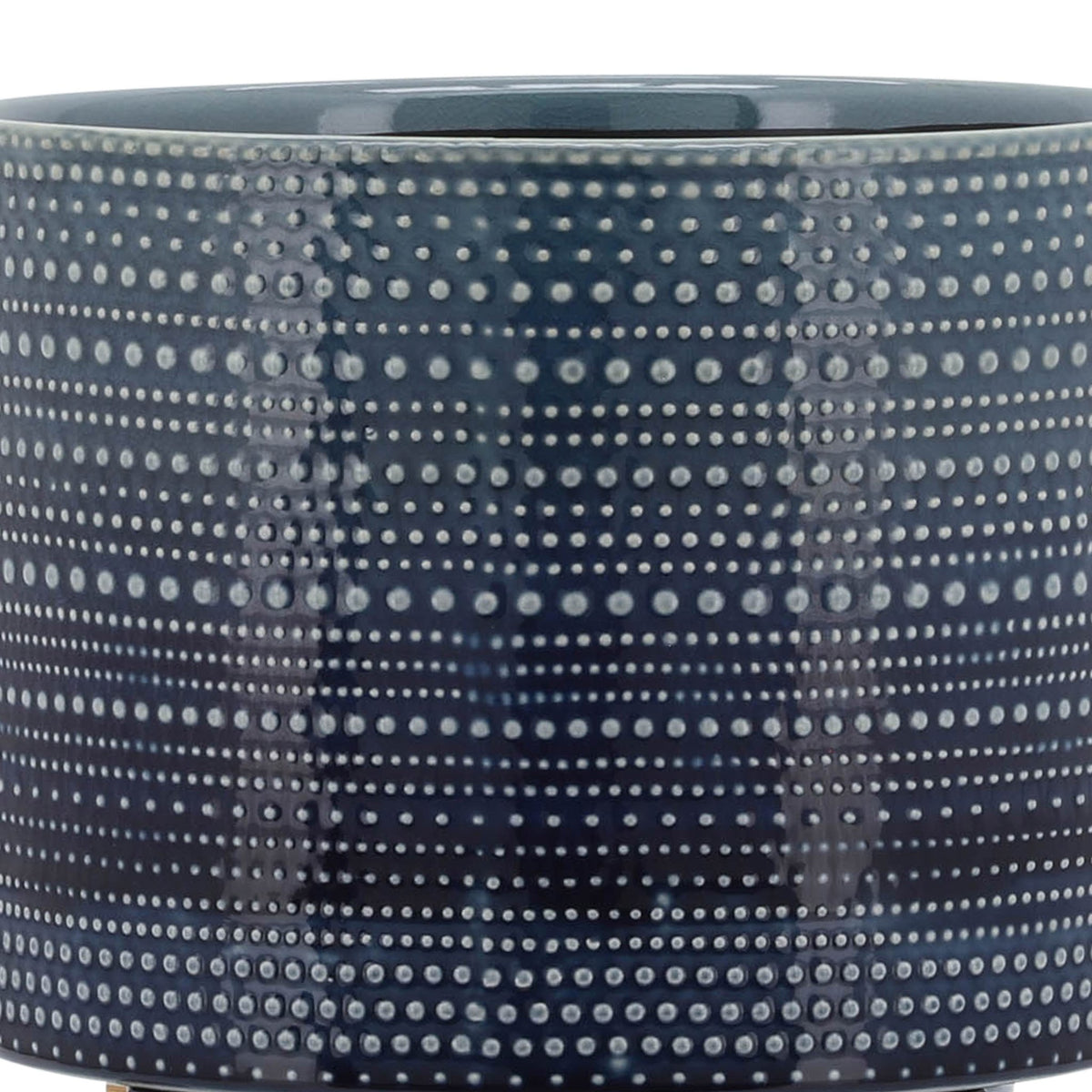 8" DOTTED PLANTER W/ WOOD STAND, BLUE Outdoor Planters| Sagebrook Home
