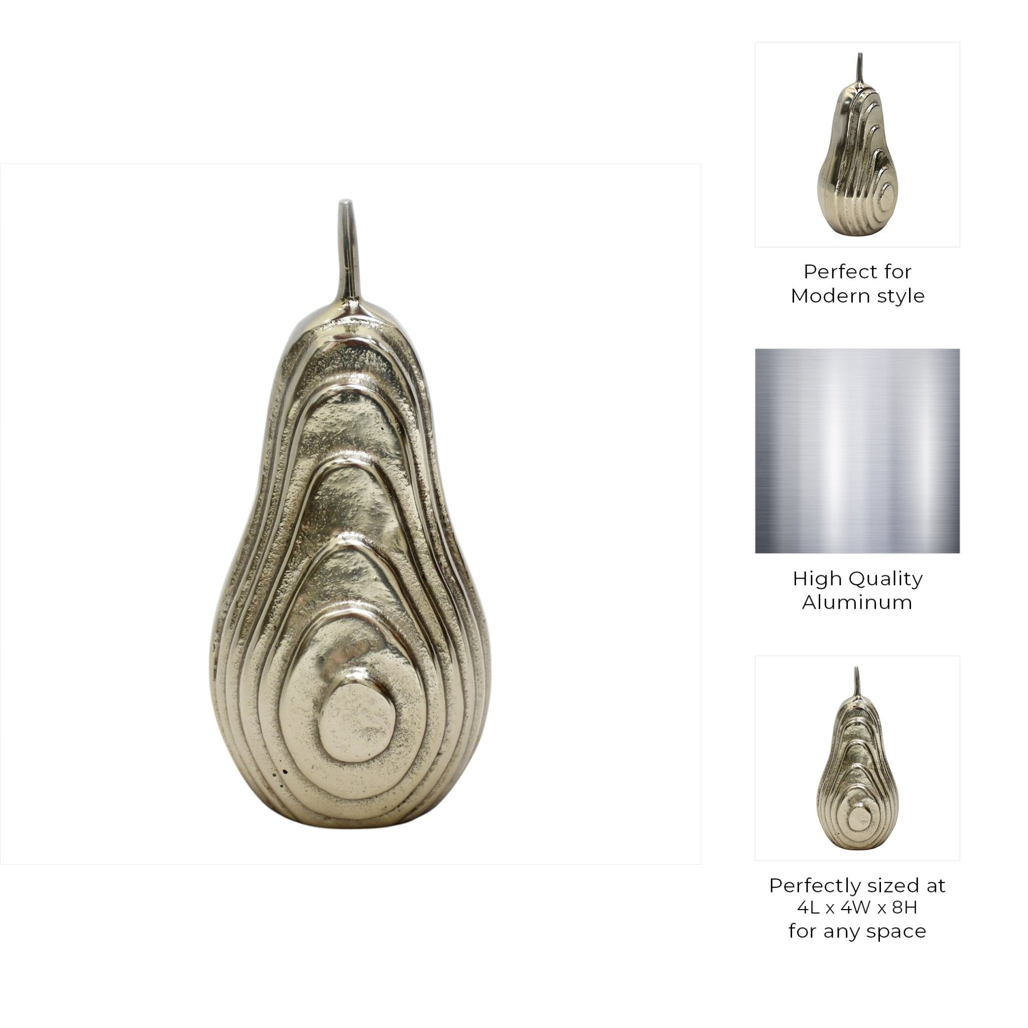 8" Durham Aluminum Pear Table Decors| Sagebrook Home