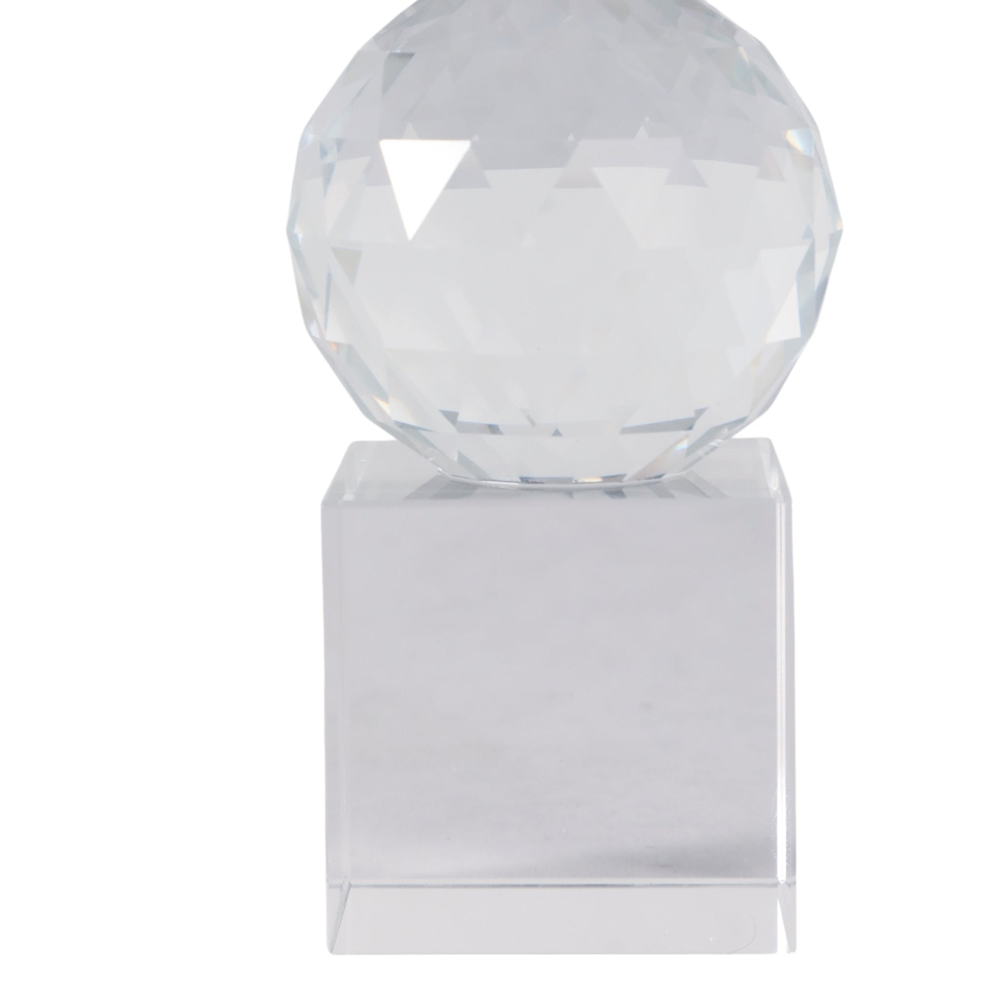 8" FACETED CRYSTAL ORBS CRYSTAL TAPERHOLDER, CLEAR Candle Holders| Sagebrook Home