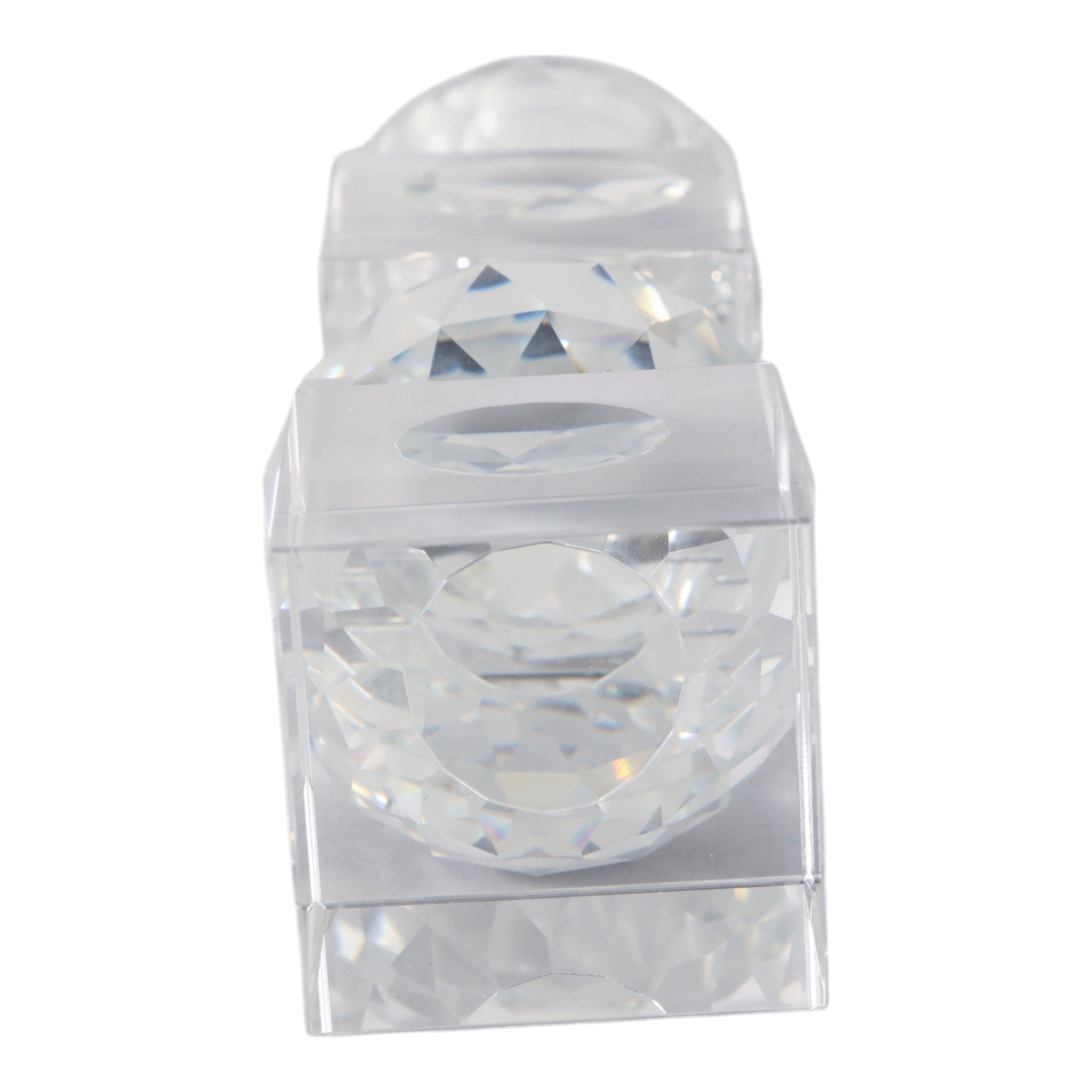 8" FACETED CRYSTAL ORBS CRYSTAL TAPERHOLDER, CLEAR Candle Holders| Sagebrook Home