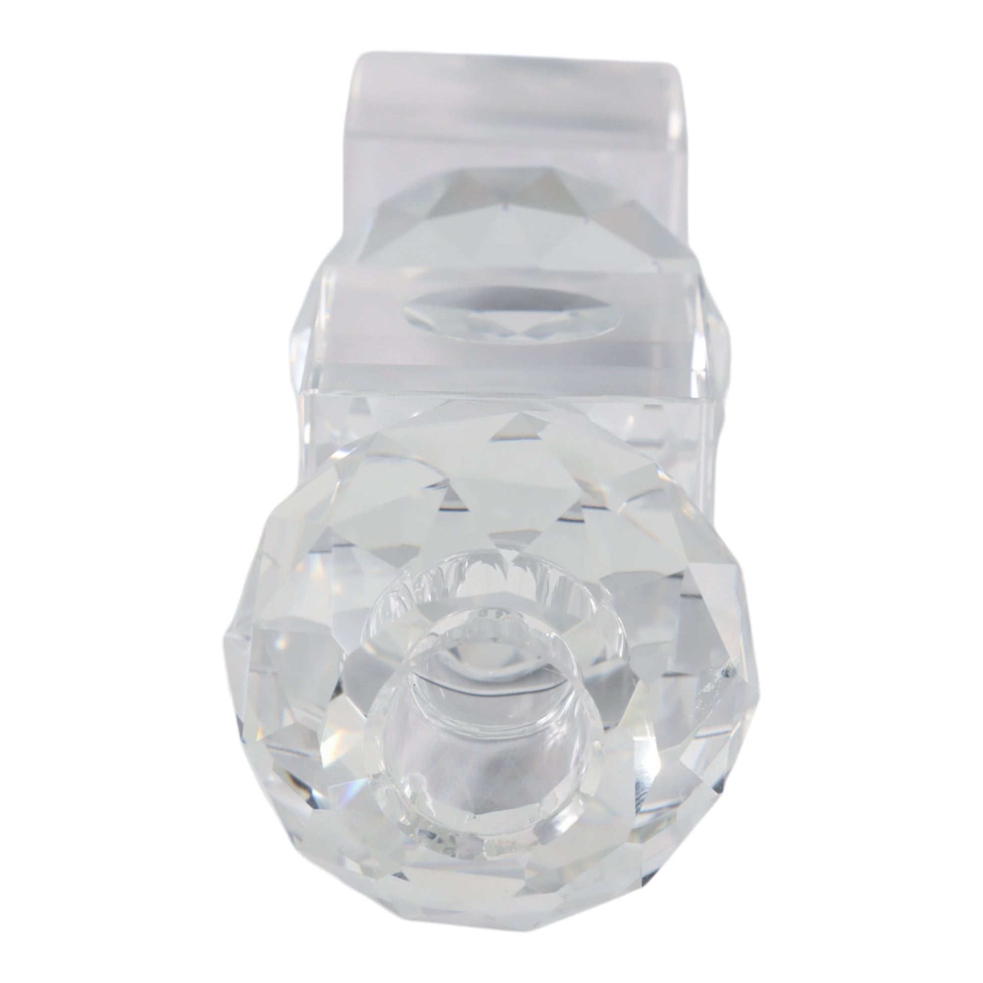 8" FACETED CRYSTAL ORBS CRYSTAL TAPERHOLDER, CLEAR Candle Holders| Sagebrook Home