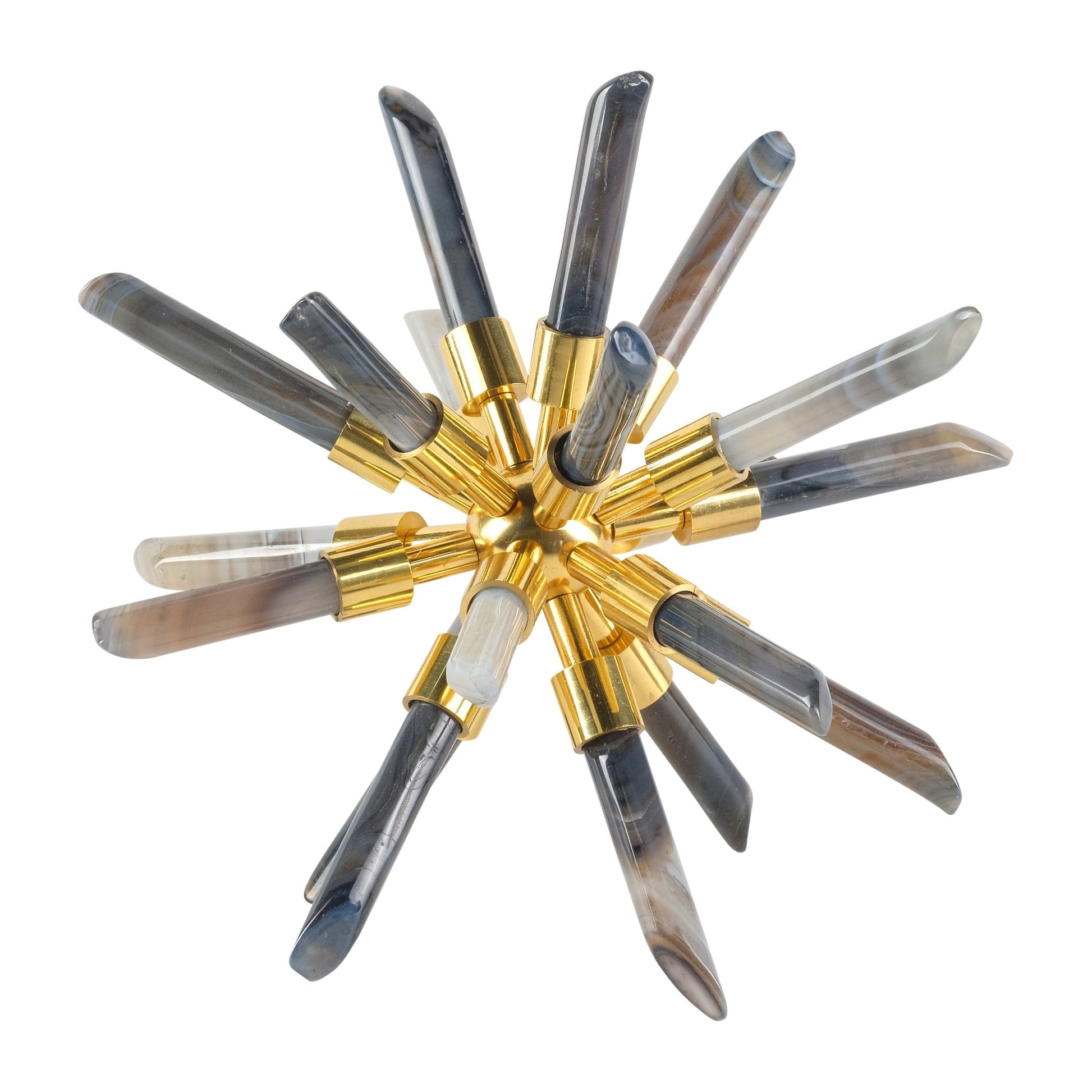 8" Fiona Small Black Stone Starburst Statuary Kd Table Decors| Sagebrook Home