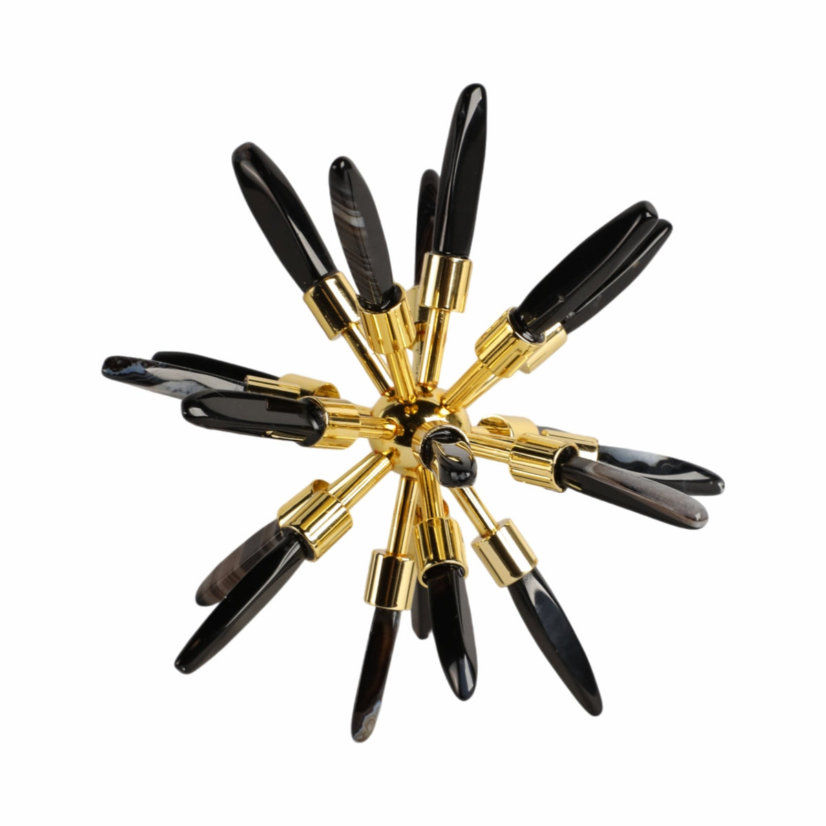 8" Fiona Small Black Stone Starburst Statuary Kd Table Decors| Sagebrook Home