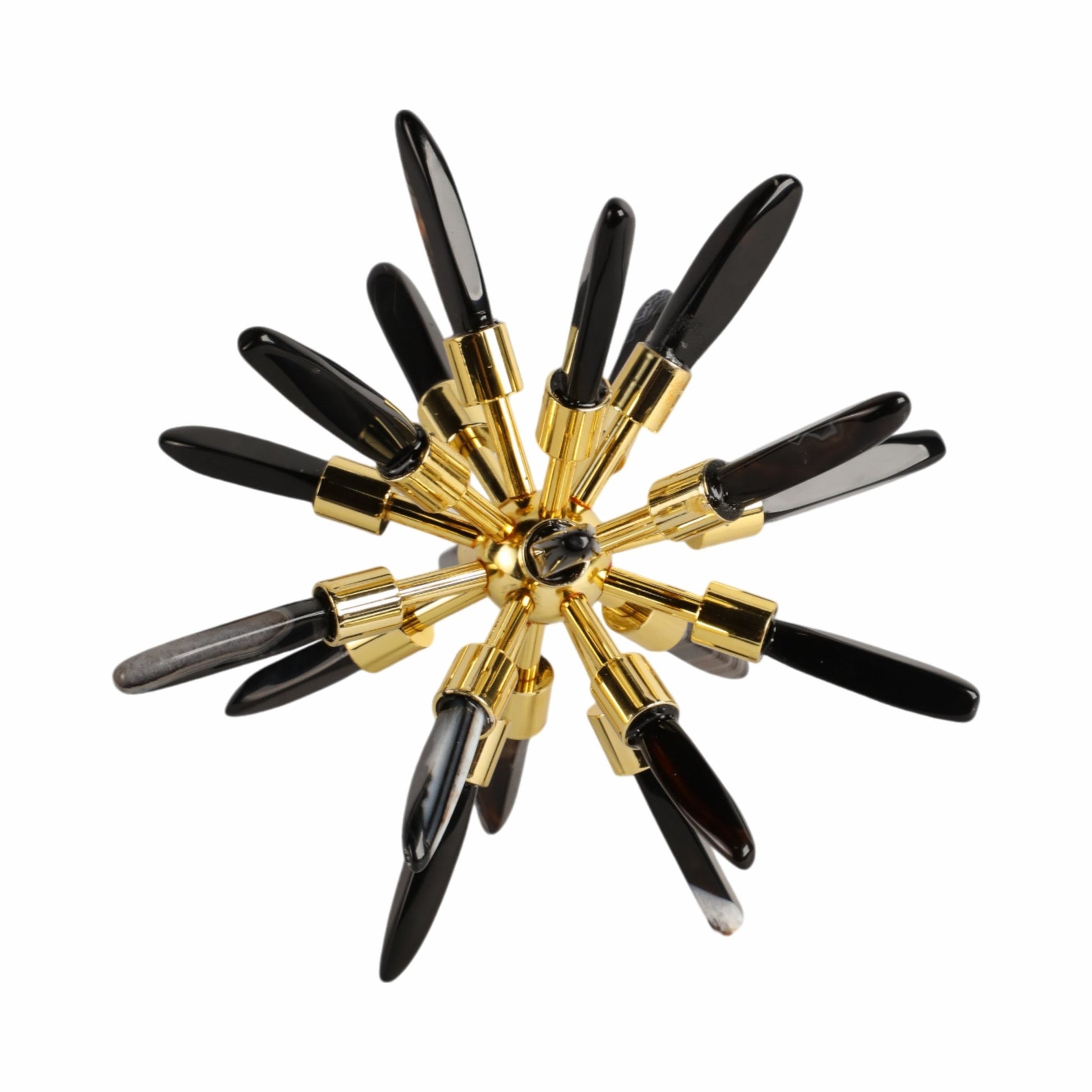 8" Fiona Small Black Stone Starburst Statuary Kd Table Decors| Sagebrook Home