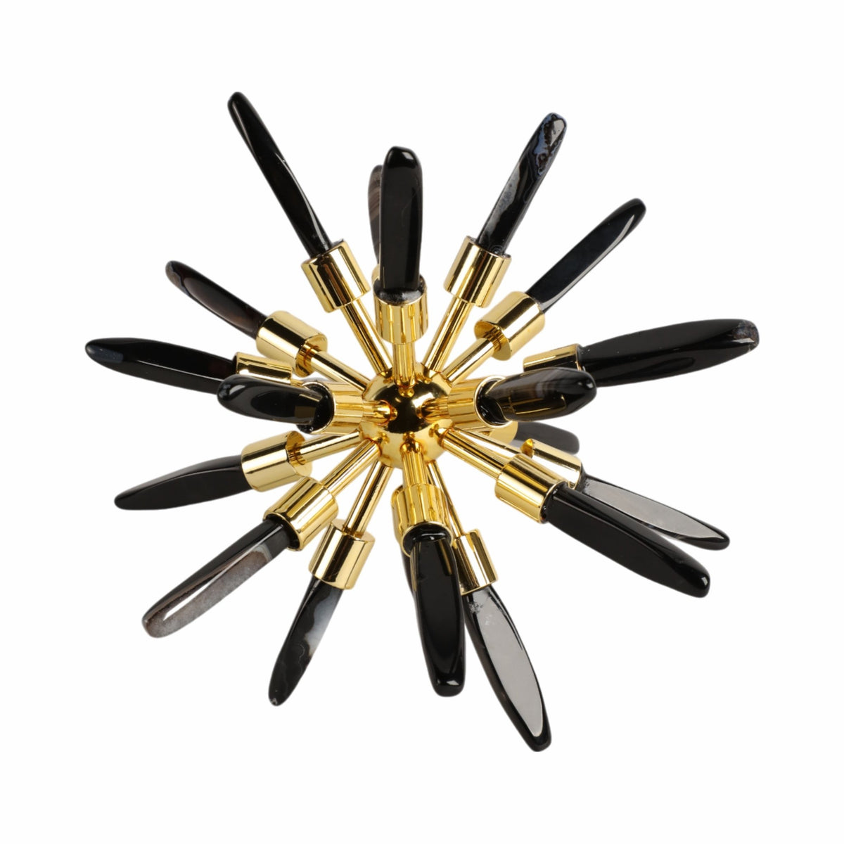 8" Fiona Small Black Stone Starburst Statuary Kd Table Decors| Sagebrook Home
