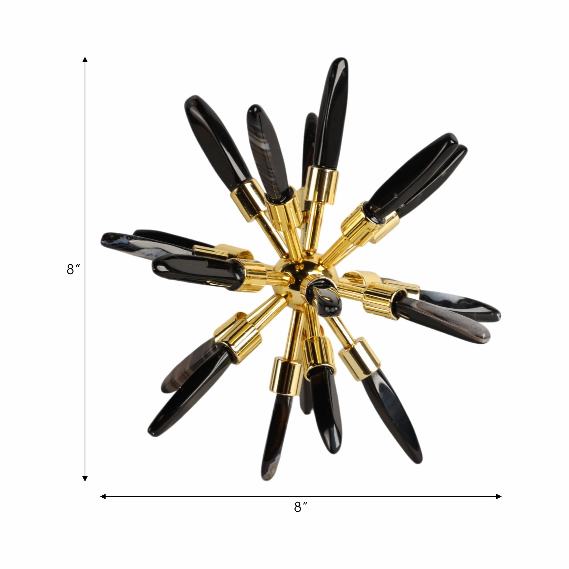 8" Fiona Small Black Stone Starburst Statuary Kd Table Decors| Sagebrook Home
