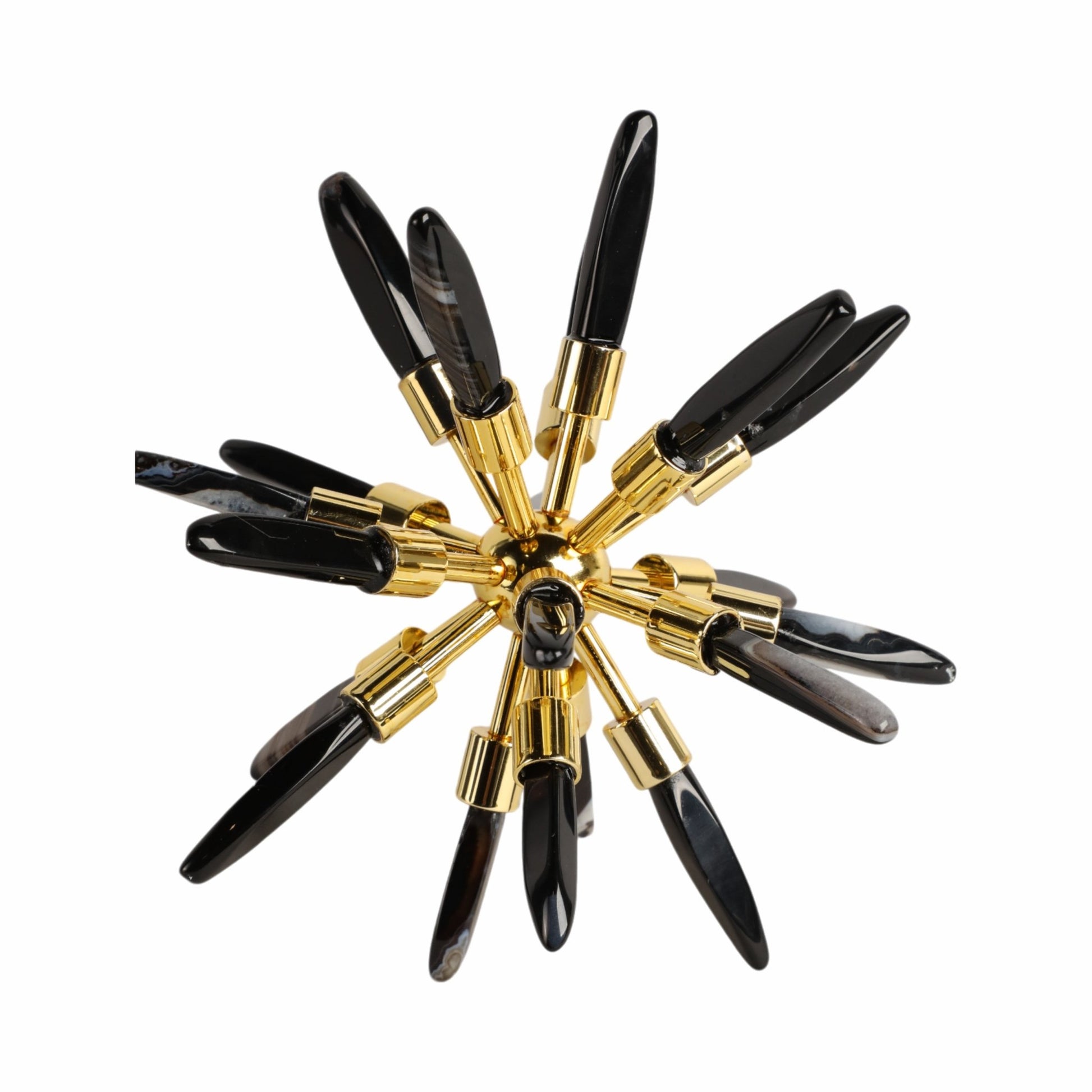 8" Fiona Small Black Stone Starburst Statuary Kd Table Decors| Sagebrook Home