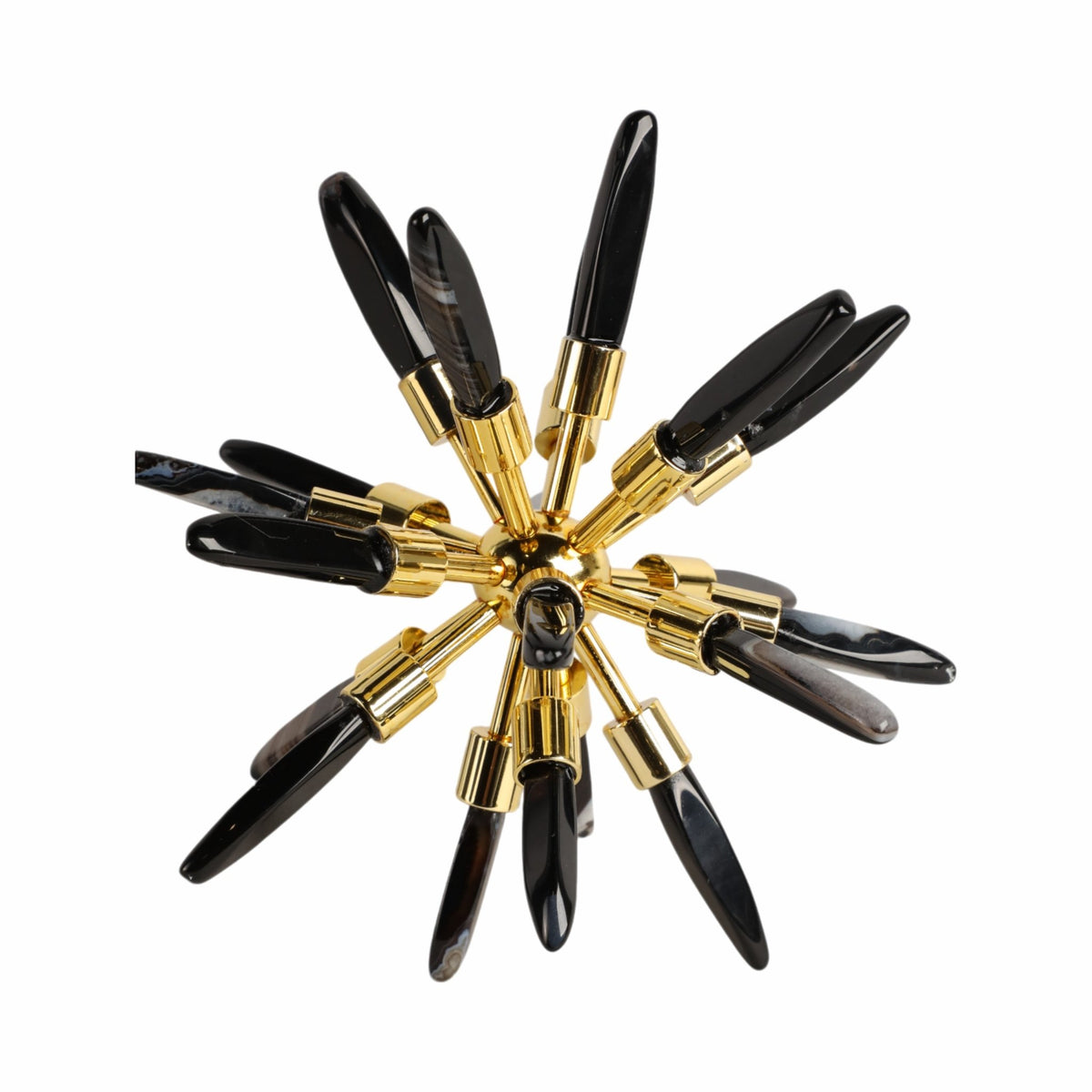 8" Fiona Small Black Stone Starburst Statuary Kd Table Decors| Sagebrook Home