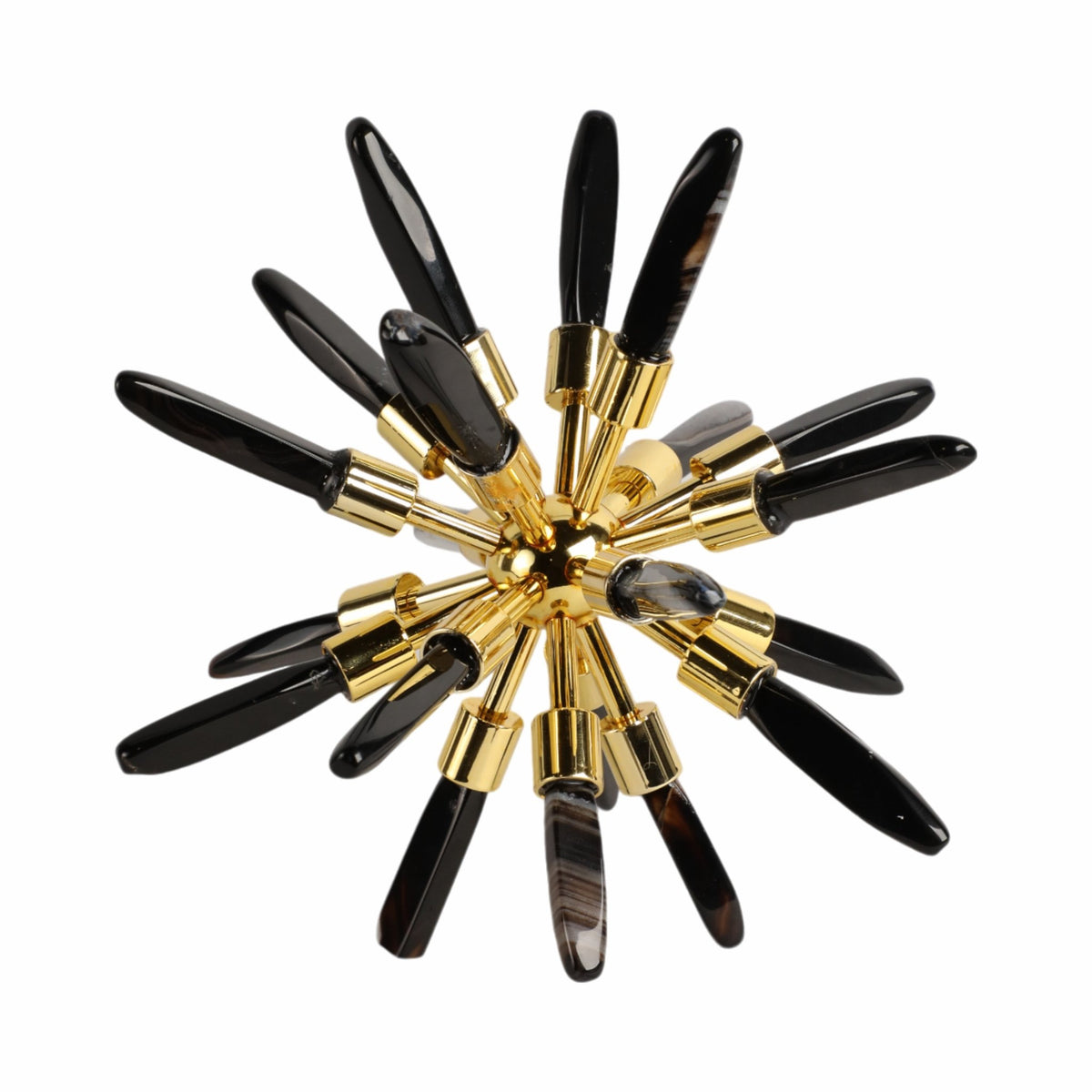 8" Fiona Small Black Stone Starburst Statuary Kd Table Decors| Sagebrook Home