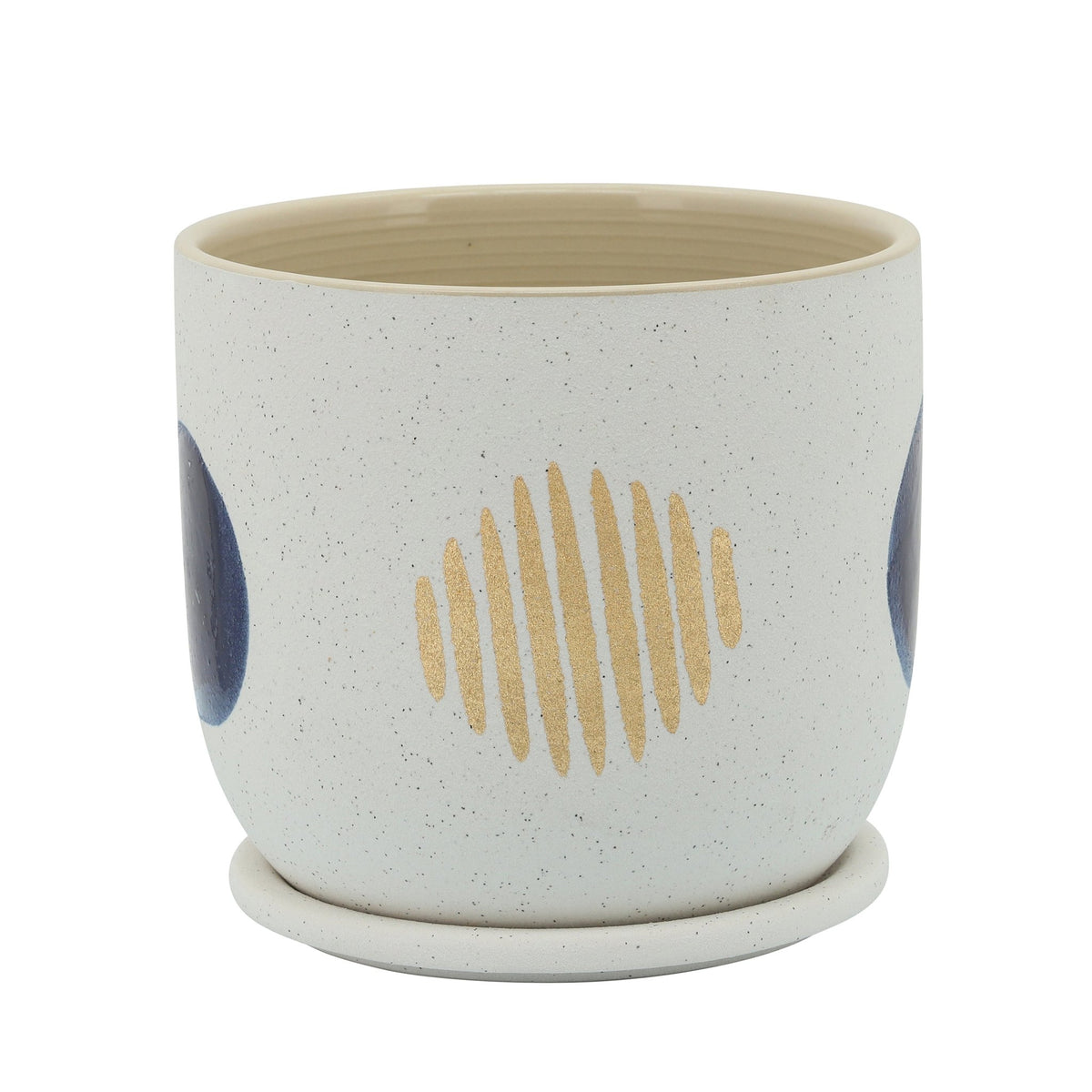 8" Funky Planter W/ Saucer, White Outdoor Planters| Sagebrook Home