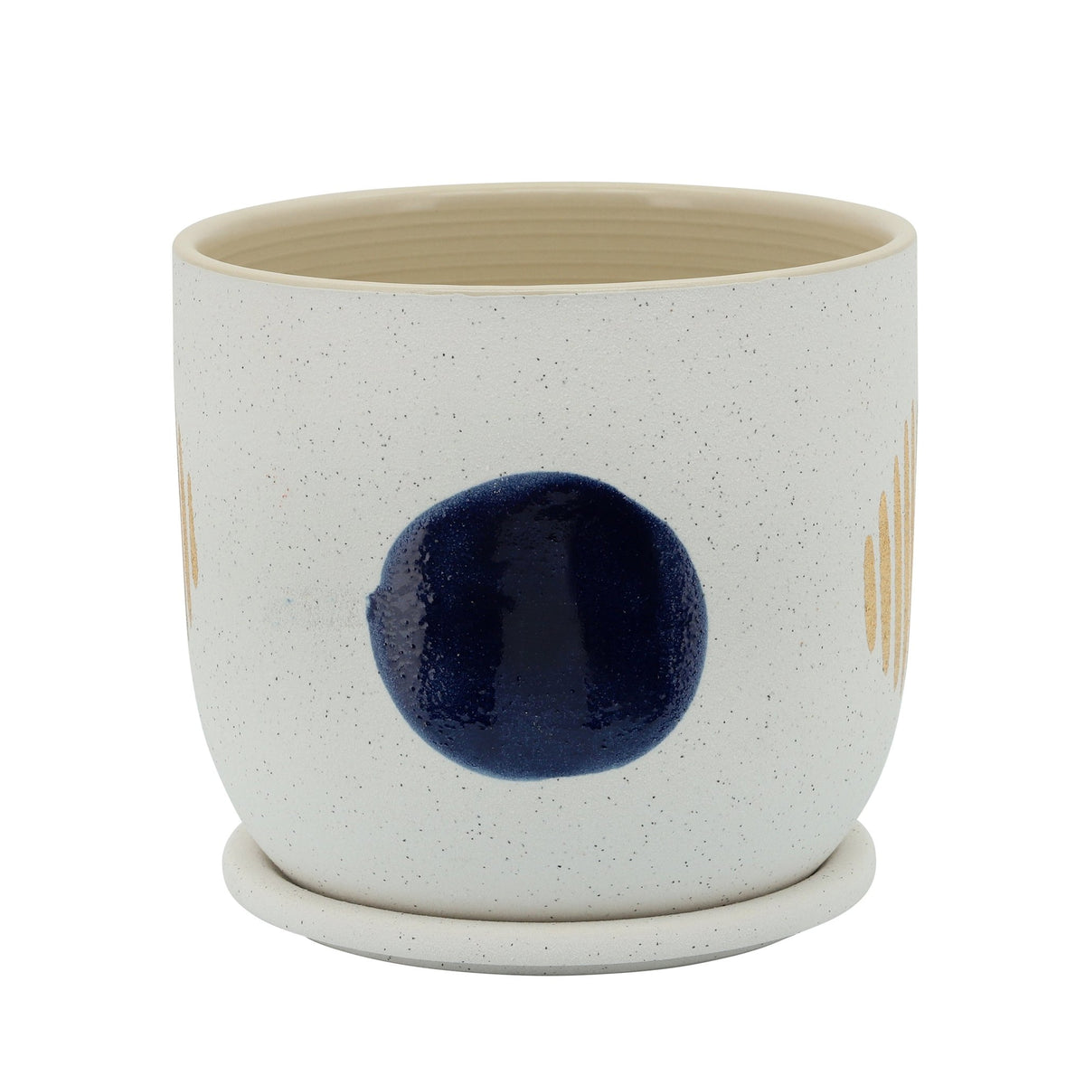 8" Funky Planter W/ Saucer, White Outdoor Planters| Sagebrook Home