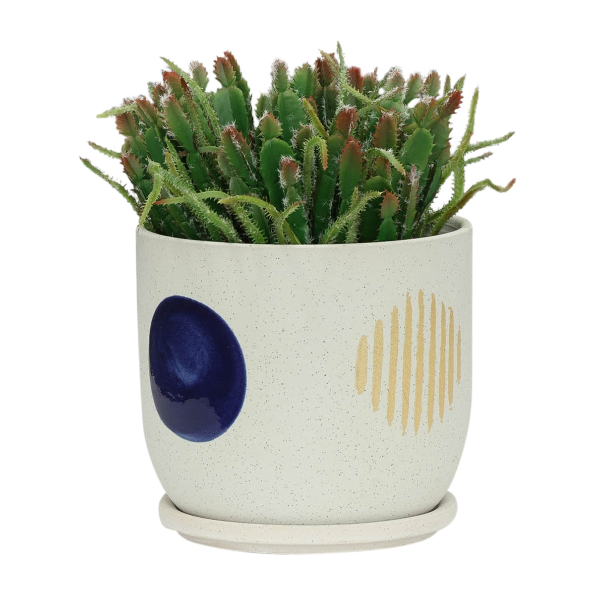 8" Funky Planter W/ Saucer, White Outdoor Planters| Sagebrook Home