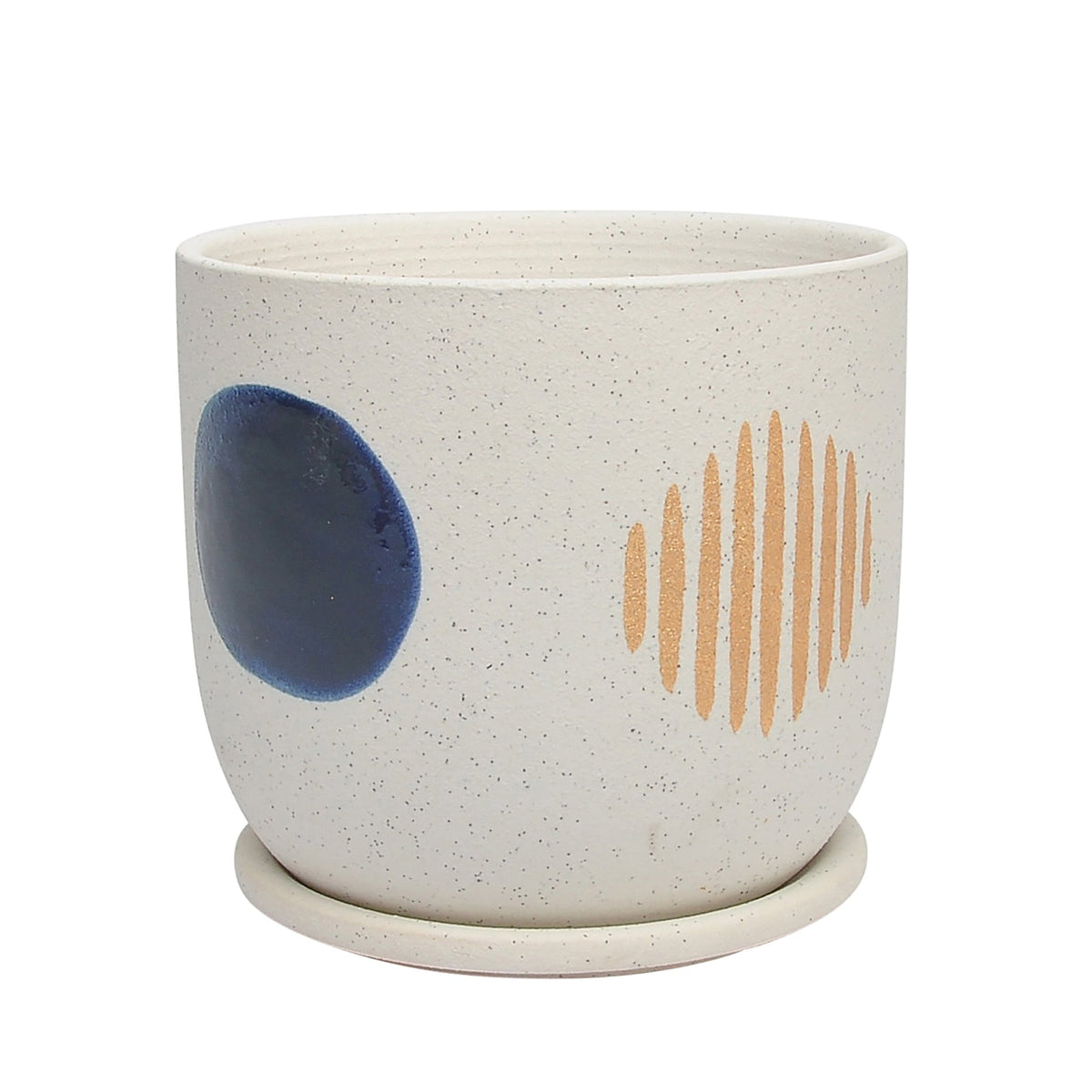 8" Funky Planter W/ Saucer, White Outdoor Planters| Sagebrook Home