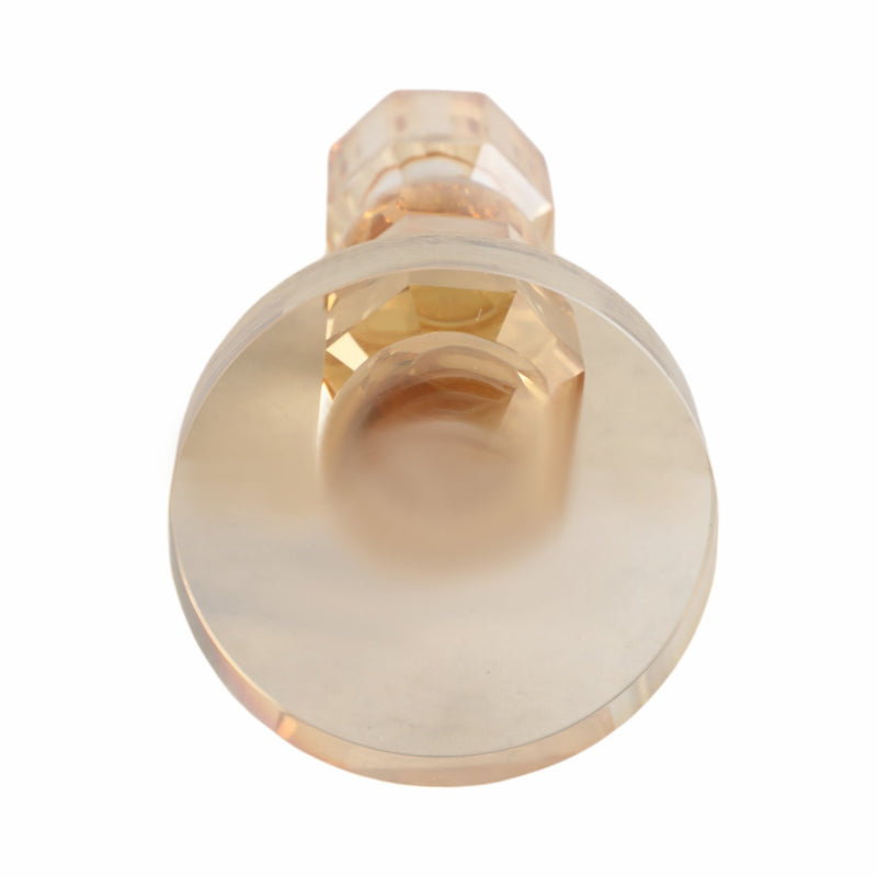 8" Geo Crystal Taper Holder, Amber - Al Rugaib Furniture