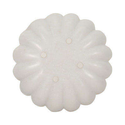 8" Hadara Marble Flower Tray, Tan - Al Rugaib Furniture