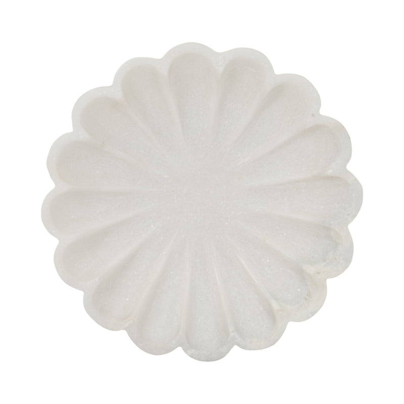 8" Hadara Marble Flower Tray, Tan - Al Rugaib Furniture