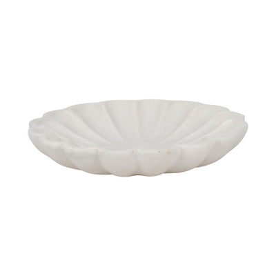 8" Hadara Marble Flower Tray, Tan - Al Rugaib Furniture