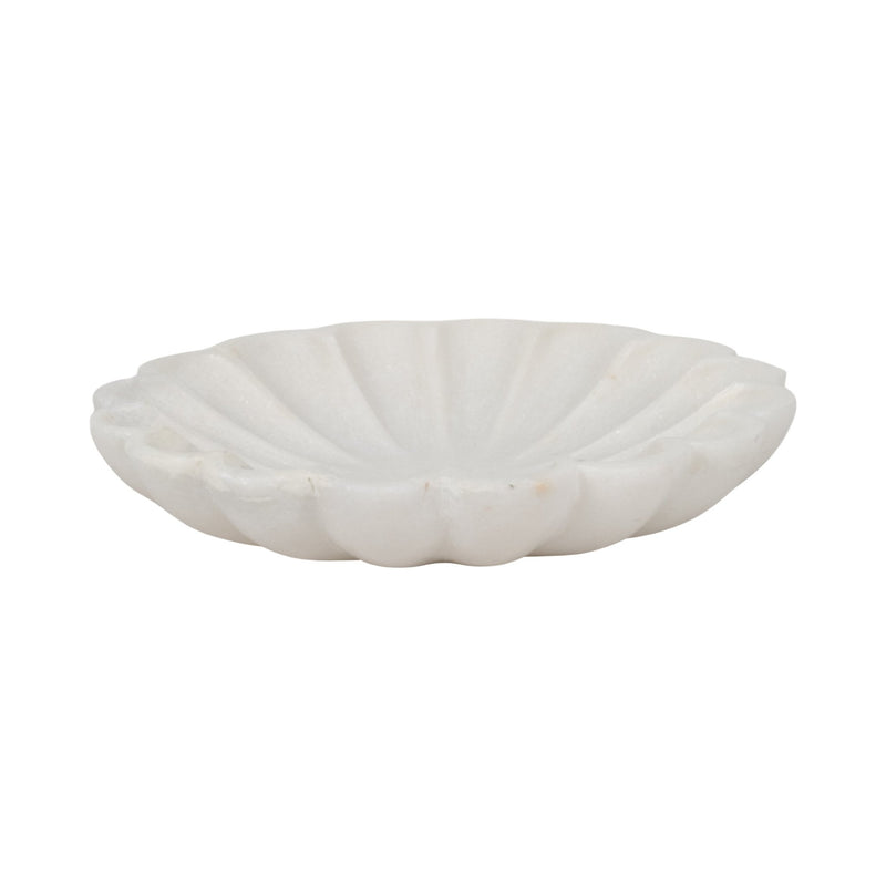 8" Hadara Marble Flower Tray, Tan - Al Rugaib Furniture