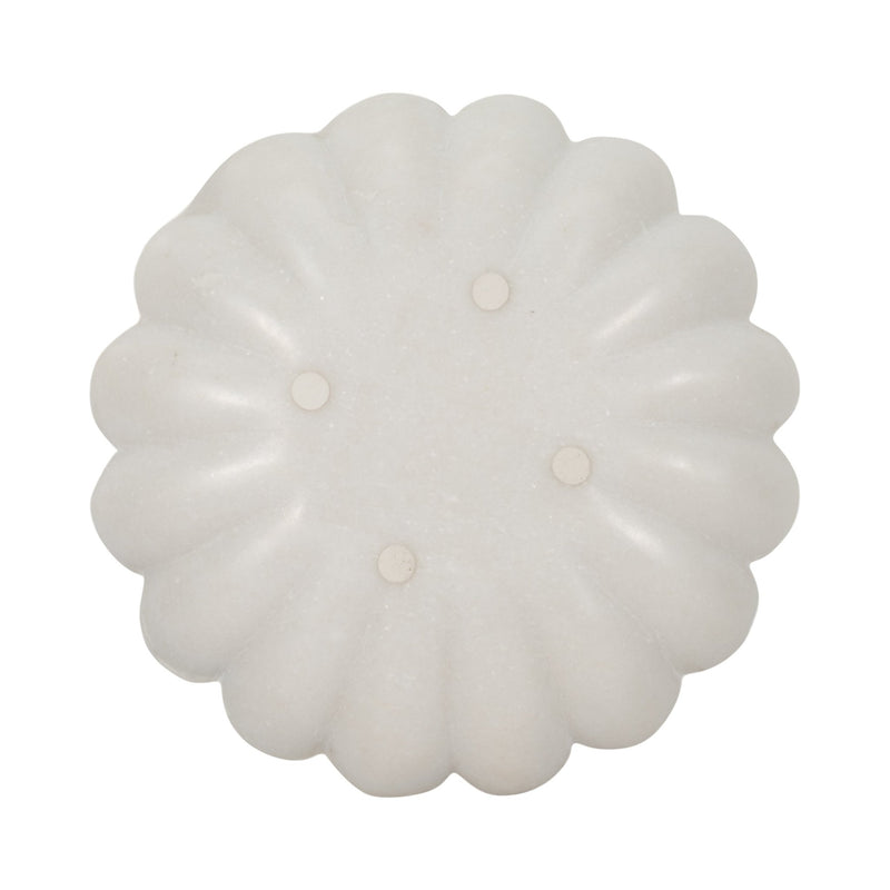 8" Hadara Marble Flower Tray, Tan - Al Rugaib Furniture