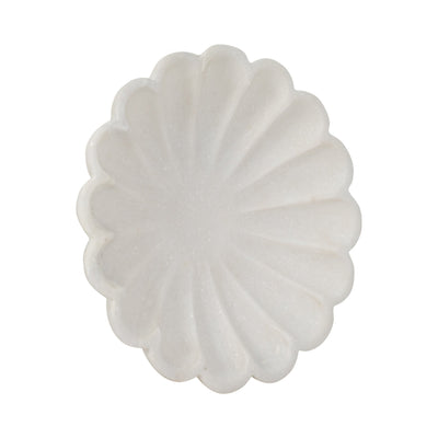 8" Hadara Marble Flower Tray, Tan - Al Rugaib Furniture