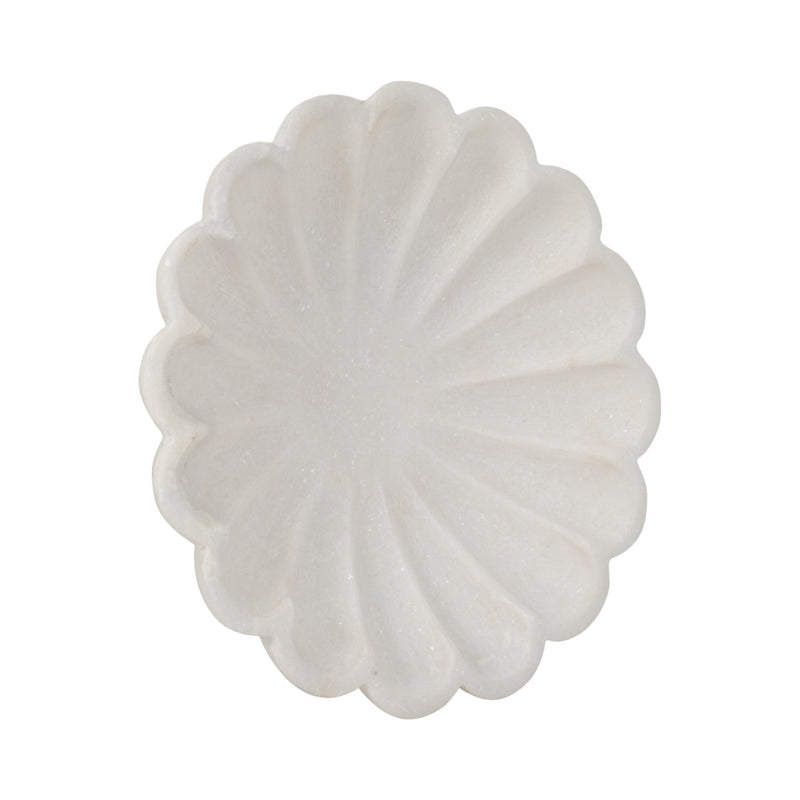 8" Hadara Marble Flower Tray, Tan - Al Rugaib Furniture