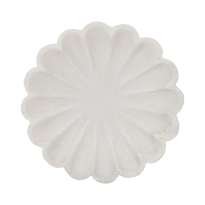 8" Hadara Marble Flower Tray, Tan - Al Rugaib Furniture