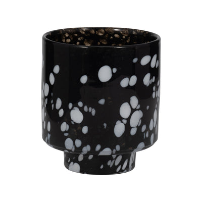 8" Hennie Small Black & White Glass Vase - Al Rugaib Furniture