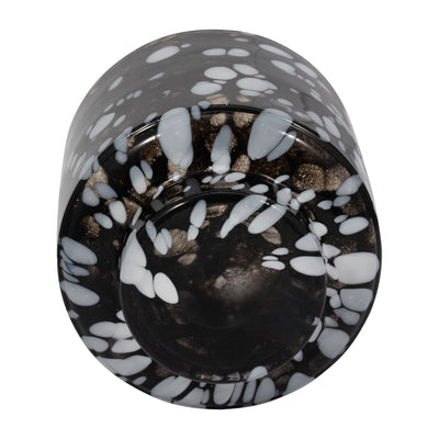 8" Hennie Small Black & White Glass Vase - Al Rugaib Furniture