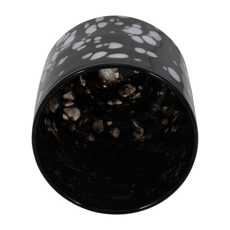 8" Hennie Small Black & White Glass Vase - Al Rugaib Furniture