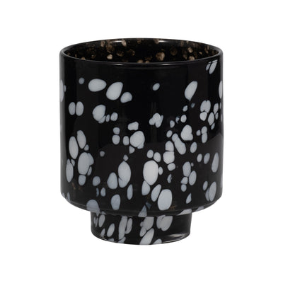 8" Hennie Small Black & White Glass Vase - Al Rugaib Furniture