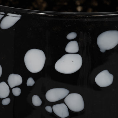 8" Hennie Small Black & White Glass Vase - Al Rugaib Furniture