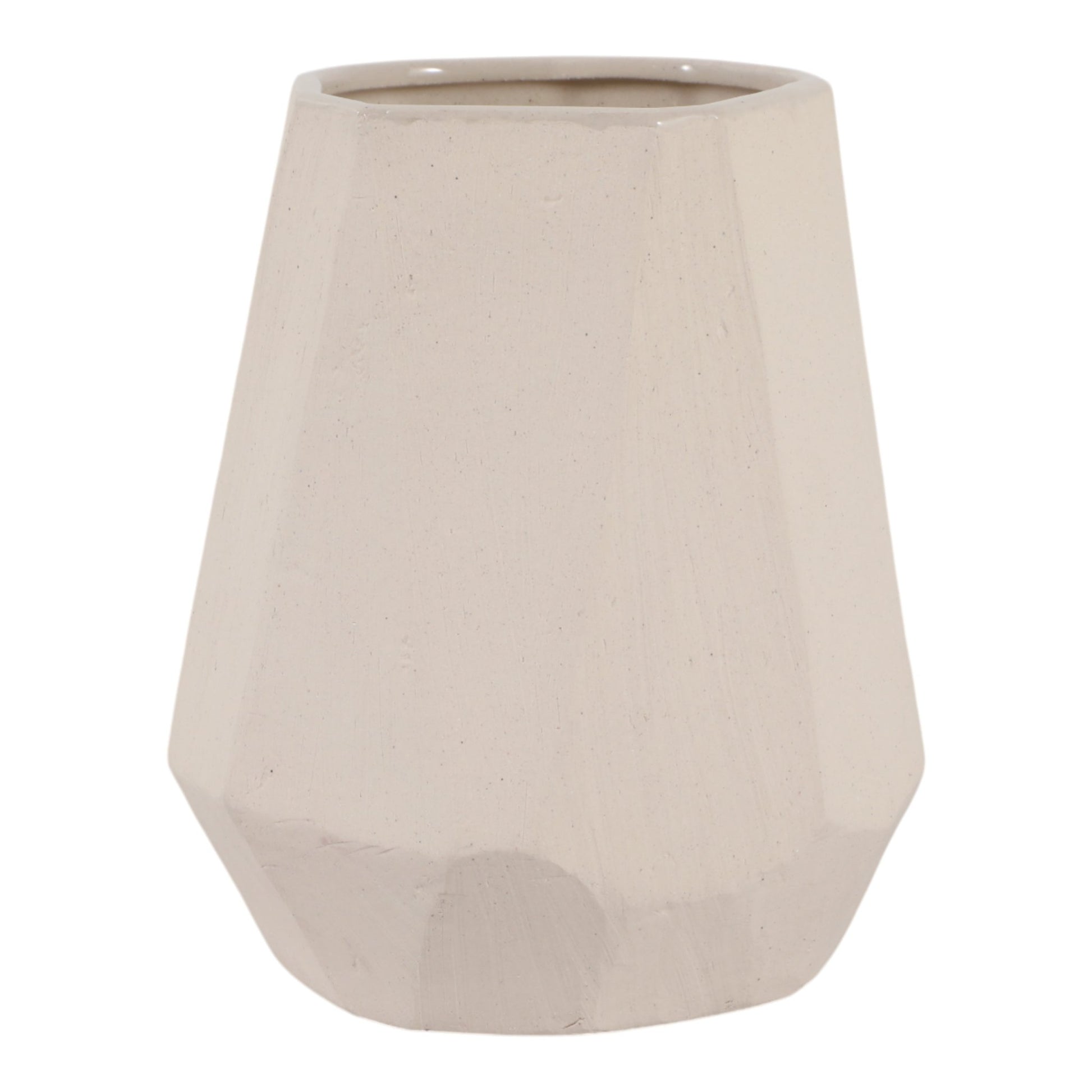 8" HOLDRON SMALL ANGULAR VASE, WHITE Vases and Jars| Sagebrook Home