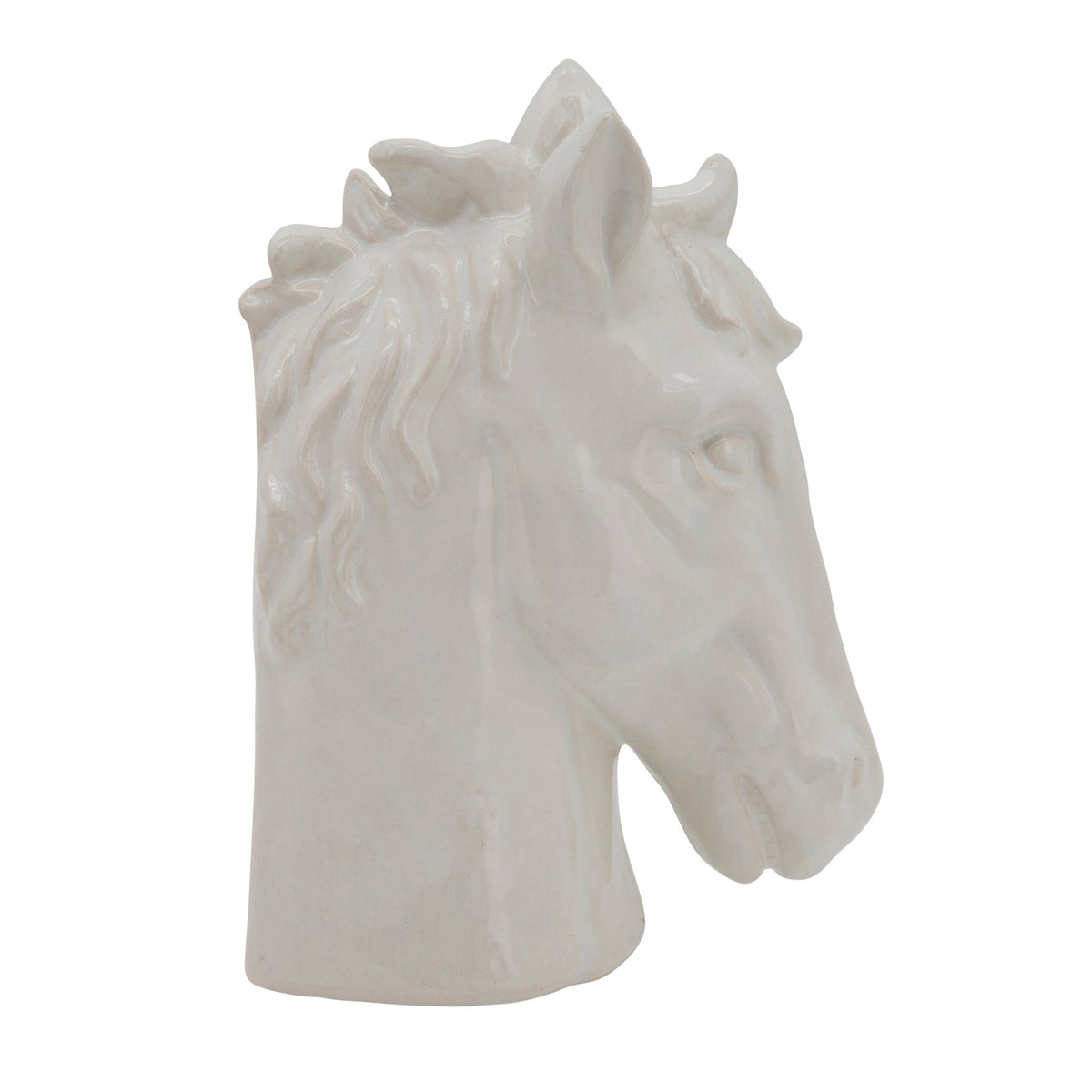 8" HORSE HEAD, WHITE Table Decors| Sagebrook Home