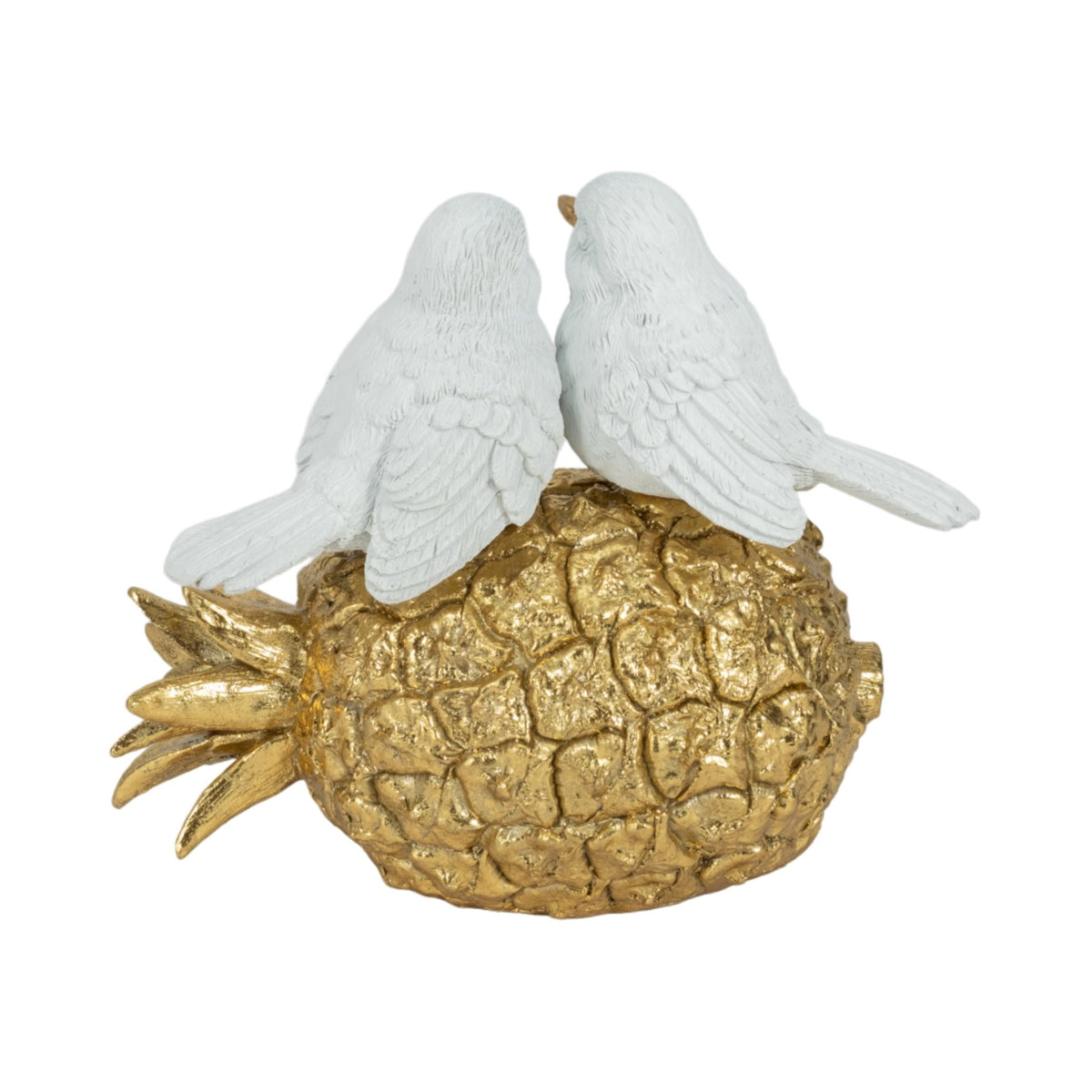 8" Kissing Birds On Pineapple, White/gold Table Decors| Sagebrook Home