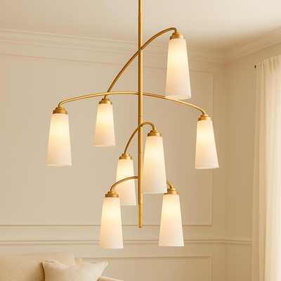8 LIGHTS GLASS CHANDELIER - Al Rugaib Furniture