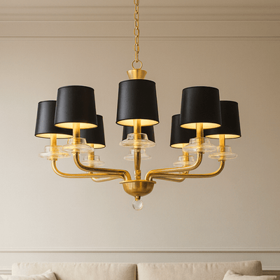 8 LIGHTS GLASS CHANDELIER - Al Rugaib Furniture