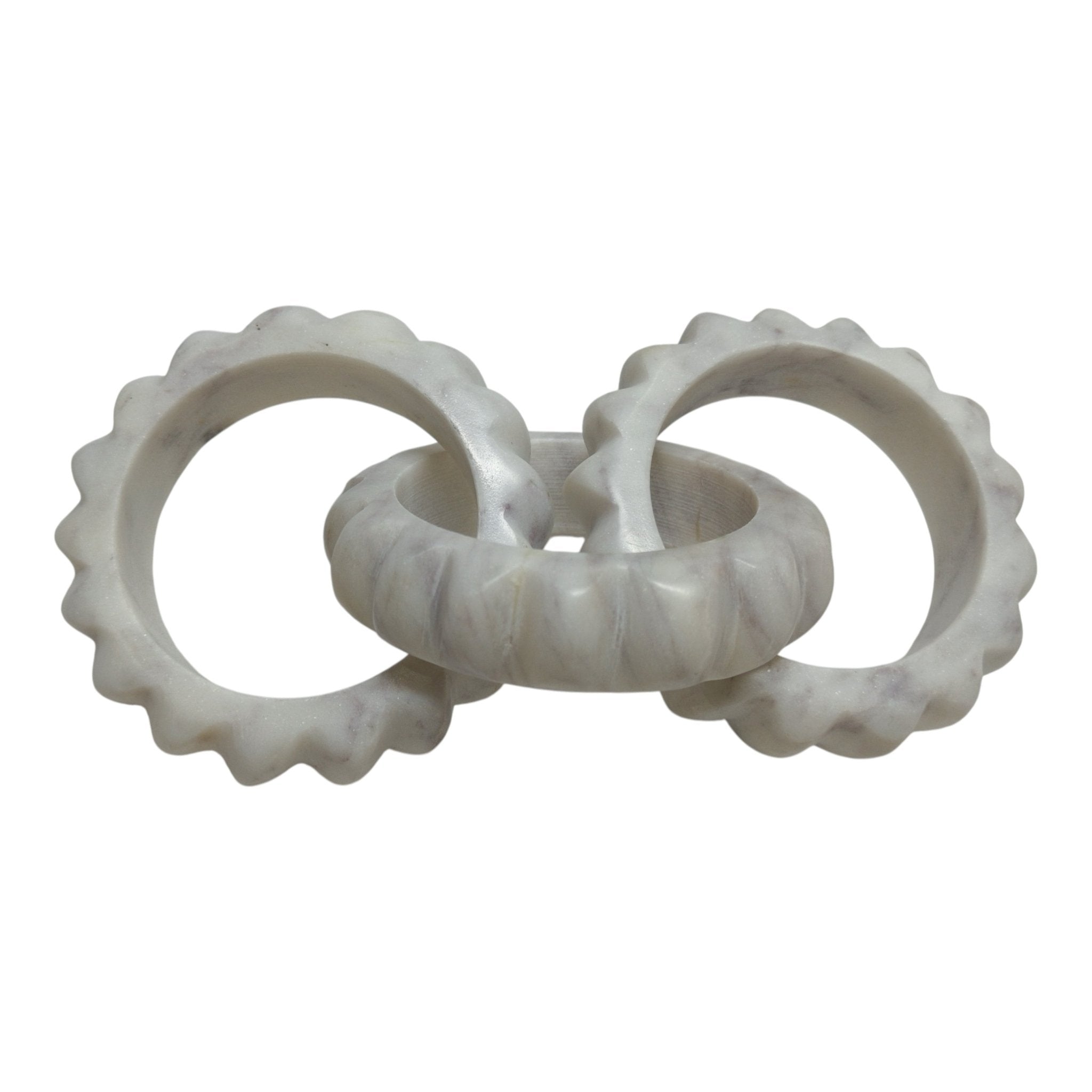 8" Lonna Carved Marble Chain Object Table Decors| Sagebrook Home