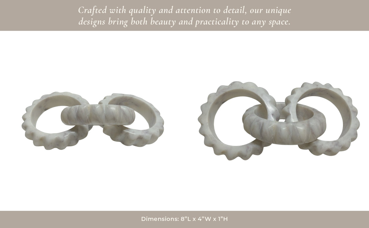 8" Lonna Carved Marble Chain Object Table Decors| Sagebrook Home